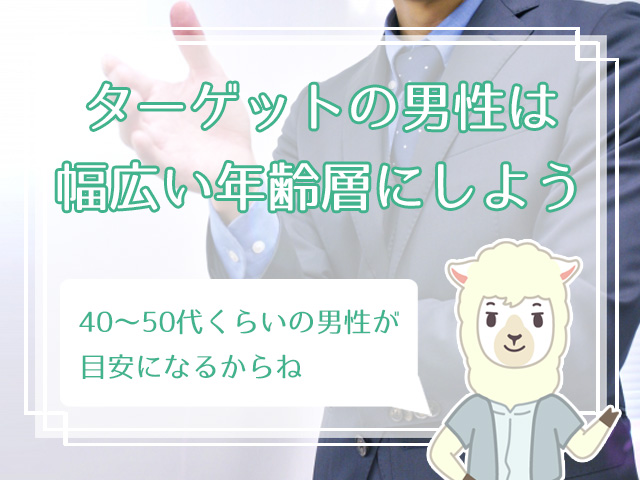 幅広い年齢の男性をターゲットに